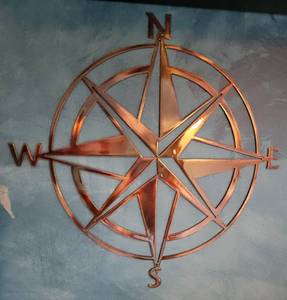 lot 74 image: Copper Compass Point Wall Dcor