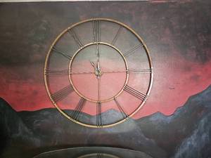 lot 54 image: Large Industrial-Style Open-Frame Wall Clock  Approx. 50 Diameter