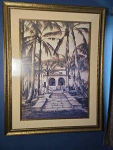 lot 98 image: Framed Palm Tree Villa Art Print