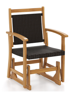 lot 132 image: Costway Outdoor Rocking Armchair with Curved Armrests