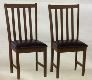 lot 134 image: LOT OF 2 Costway Wooden Dining Chair with Rubber Wood Frame & Padded Seat