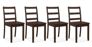 lot 136 image: ERGOMASTER Wooden Dining Chairs Set of 4, Farmhouse Kitchen Chairs with Back for Restaurant Dining Room, Brown