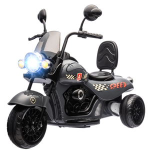 lot 201 image: Qaba 6V 3 Wheel Electric Motorcycle for Kids, Battery Powered Motorbike w Headlights, Music, Forward & Reverse, Gray