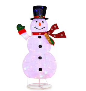 lot 203 image: Costway 6 ft. Pre-lit Christmas Snowman Xmas Decoration 8 Lighting Modes 4 Brightness