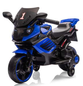 lot 206 image: Cosway 6V Kids Motorcycle, Electric Ride On Car Toy with Training Wheels, Working Headlight, Horn & Music, Battery Powered Ride On Motorcycle Toy for Toddler Kids Boys Girls Ages 3-6, Blue