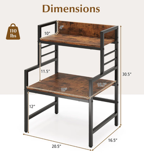 lot 209 image: Giantex 3-Tier Microwave Stand, Space-Saving Microwave Oven Rack with 2 Open Shelves & Heavy-Duty Metal Frame