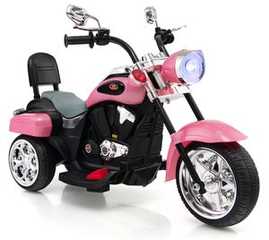 lot 210 image: Costway 6V Kids Ride on Chopper Motorcycle 3 Wheel Trike with Headlight and Horn Pink