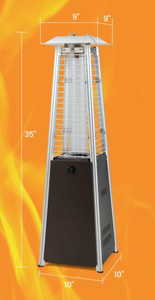 lot 214 image: Mondawe - 10000 BTU Portable Steel Tabletop Patio Heater with Glass Tube - Black