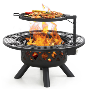 lot 217 image: BALI OUTDOORS Fire Pits Outdoor Wood Burning Firepit Grill, 32 Inch Fire Bowl
