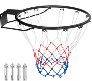 lot 222 image: Total Tactic SP37875BK 18 In. Basketball Rim Goal Replacement With All Weather Net & Mounting Hardware - Black
