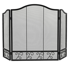 lot 302 image: Costway 3-Panel Fireplace Screen Decorative Spark Guard