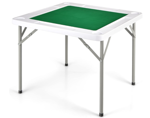 lot 306 image: Goplus Classic Foldable Mahjong Table, 35 Square Green, 4 Cup Holders Foldable for Adults Domino Game, Camping (Table Only)