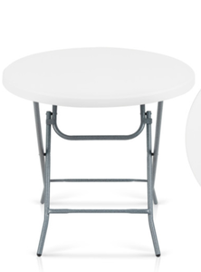lot 308 image: Costway 32 Inch Round Folding Table with Thick Tabletop for Picnic