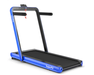 lot 26 image: Costway - 4.75HP 2 In 1 Folding Treadmill WRemote APP Control - Navy