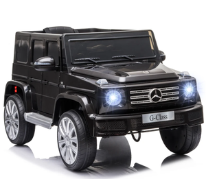 lot 28 image: Aosom 12V Mercedes Benz G500 Licensed Kids Electric Car with Remote Control, Headlights, Music, Suspension, Storage, Black