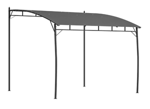 lot 10 image: Outsunny - 10 x 14 Outdoor Pergola Gazebo with UV-Resistant Canopy and Metal Frame, Sun Shade Shelter for Porch, Patio - Charcoal Gray ( missing cover)