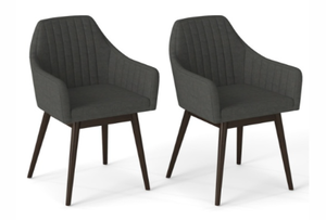 lot 67 image: Dining Chairs Set Of 2 Upholstered Accent Chairs With Comfy Padded Backrest And Seat-Black