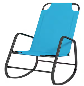 lot 152 image: Garden Rocking Chair Light Blue Metal Outdoor Rocking Chair