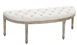 lot 153 image: HOMCOM Semi-Circle End of Bed Bench with Tufted Design ...(missind part b x2)
