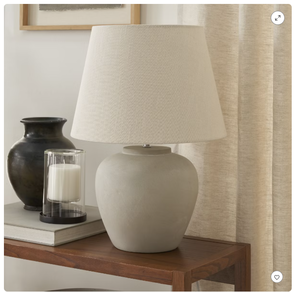 lot 159 image: Nourison Home 20 Sand Light Beige Ceramic Pot Table Lamp