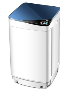 lot 50 image: Giantex Full-Automatic Washing Machine Portable Washer and Spin Dryer 7.7 lbs Capacity Compact Laundry Washer with Built-in Barrel Light Drain Pump and Long Hose for Apartments Camping (White & Blue)