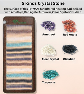 lot 97 image: PHYMAT Far Infrared Heating Pad for Back - Infrared Mat Full Body - Amethyst Mat - Bio Crystal Mat - 5 Color Natural Gemstones Heating Pad with Overheat Protection and Auto Off Function(67x27)