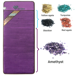 lot 99 image: PHYMAT Pulsed Electromagnetic Fields( PEMF ) Therapy Mat Far Infrared Amethyst Heating Pad (67x27)- 5 Color Natural Crystal