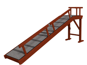 lot 232 image: PawHut Wooden Dog Ramp with Removable Guardrails, Non-Slip Surface, 73 Long, Brown