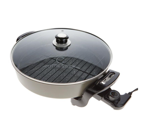 lot 240 image: Curtis Stone Dura-Pan 14 Electric Skillet with Removable Divider Gray