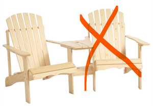 lot 325 image: Outsunny Fire Pit Seating, Wooden Adirondack Chair with Outdoor Table & Umbrella Hole, Natural (Missing 1 Chair)