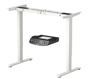 lot 391 image: Costway - Electric Adjustable Standing up Desk Frame Dual Motor wController - White
