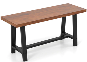 lot 160 image: 60 Inch Dining Bench 3 Person Entryway Shoe Bench with Metal Frame-60 inches