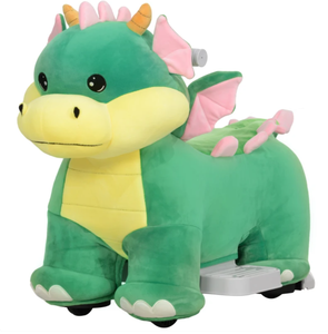 lot 85 image: Qaba Battery Powered Ride on Toy, 6V Ride on Horse with Music Forward, PU Wheels, for 18-36 Months, Green