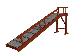 lot 88 image: PawHut Wooden Dog Ramp with Removable Guardrails, Non-Slip Surface, 73 Long, Brown