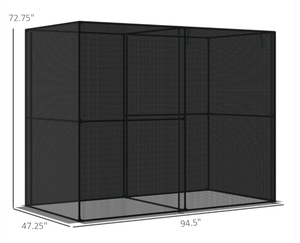 lot 175 image: Outsunny 8 x 4 x 6 Crop Cage, Plant Protection Tent with Zippered Doors for Vegetable Garden, Backyard, Black (MISSING COVER)