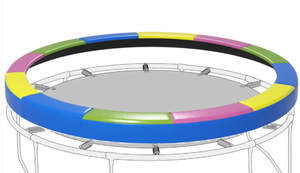 lot 193 image: Soozier 14FT Trampoline Spring Cover, Safety Trampoline Pad Replacement, Waterproof and Tear Resistant, All Weather Trampoline Accessories, Multi Color
