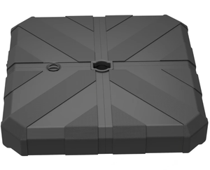 lot 352 image: Outsunny Square Patio Umbrella Base, Cantilever Offset Umbrella Base Heavy Duty Outdoor Umbrella Stand Base, Filled Up to 143lbs with Stand or 130lbs with Water for Garden Poolside, Black