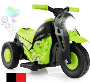 lot 398 image: Costzon Kids Motorcycle, 6V Battery Powered Ride on Motorcycle with Bubble Maker, Music, LED Headlight, Forward & Backward, 3 Wheels Electric Motorcycle for Kids (BLACK & RED, PHOTO IS JUST FOR REFERENCE)