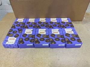 lot 263 image: LOT OF 10 Favorite Day Halloween Chocolate Pumpkin Face Sandwich Cremes with Orange Creme Filling