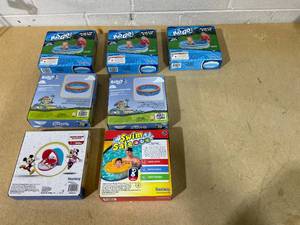 lot 196 image: LOT OF 7 inflatable kiddie pools and swim rings.