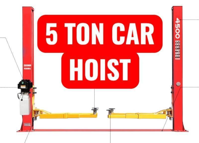 lot 3257 image: SDLANCH 10,000 Pound Two-Post Lift Car Hoist (IRTPL) - red
