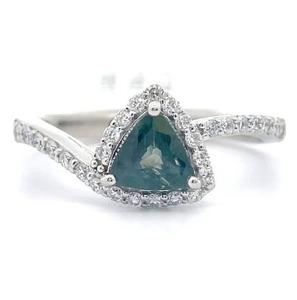 lot 22 image: Oscar Friedman 1.22 Carat Natural Alexandrite & Natural Diamond Ring in Platinum w GIA Report  Appraisal Retail $6,375 VIDEO