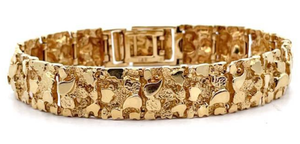 lot 0 image: Gold Nugget Style Estate Bracelet in 14k Yellow Gold (26.9 Grams) Retail $4,710 VIDEO