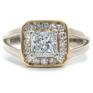 lot 14 image: 1.25 Carat Diamond Halo Estate Ring in 14k Yellow Gold w GSL Report Retail $5,250 VIDEO