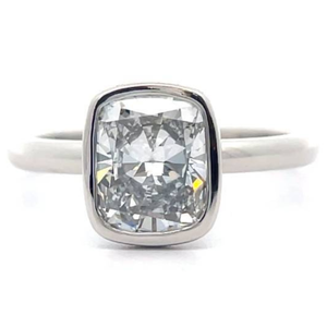 lot 15 image: New 1.98 Carat Cushion Diamond Solitaire Ring in 14k White Gold w IGI Report Retail $3,895 VIDEO