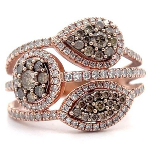 lot 16 image: 1.25 Carat Diamond Multi-Cluster Estate Ring in 10k Rose Gold Retail $2,750 VIDEO