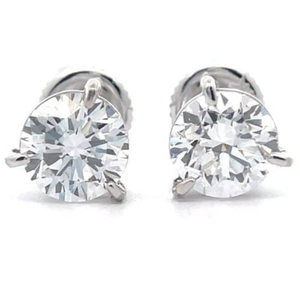 lot 18 image: New 2.00 Carat Diamond Stud Earring in 14k White Gold w IGI Report Retail $2,995 VIDEO