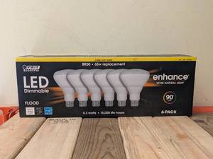 lot 12 image: FEIT ELECTRIC LED DIMMABLE FLOOD BULBS 6PK