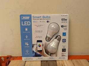 lot 8 image: FEIT ELECTRIC LED SMART BULBS 60W 2PK.