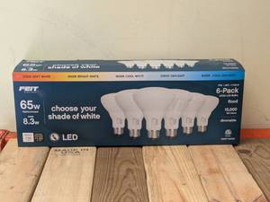 lot 14 image: FEIT ELECTRIC LED 65W FLOOD BULBS 6PK